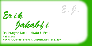 erik jakabfi business card